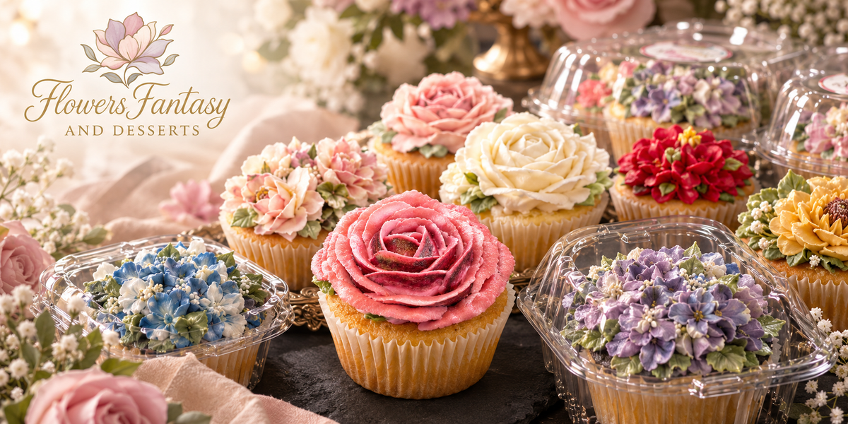 Gluten Free Gourmet Floral Cupcakes - Half Dozen