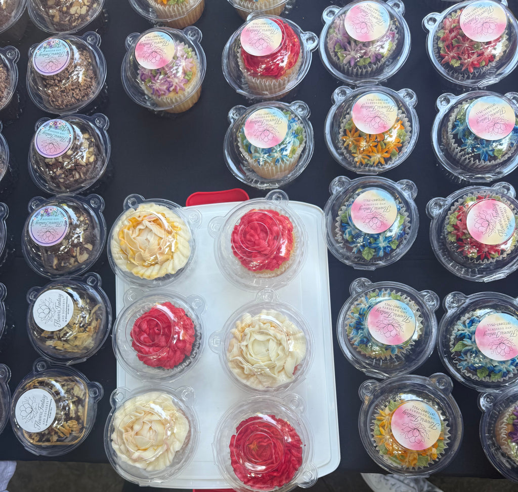 Gluten Free Gourmet Floral Cupcakes - Half Dozen